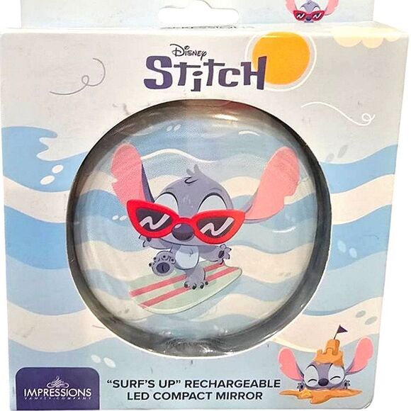 Impressions X Stitch Surf's Up Rechargable LED Compact Mirror - Picture 2 of 5